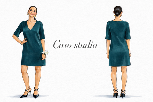 Caso studio: Giorgia e l’abito “Francesca” in petrolio — quando la messa a misura fa la differenza