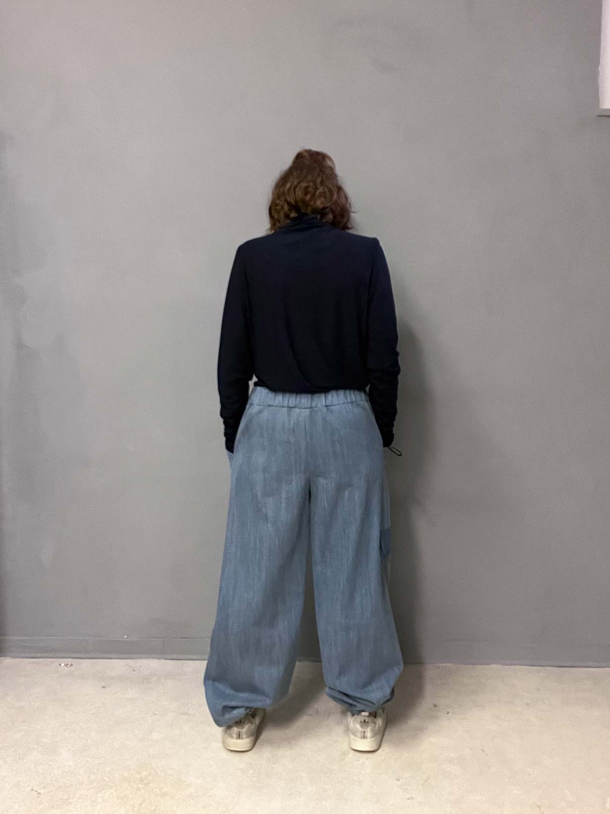 pantalone Dori, cargo jeans, cotone, elastico in vita