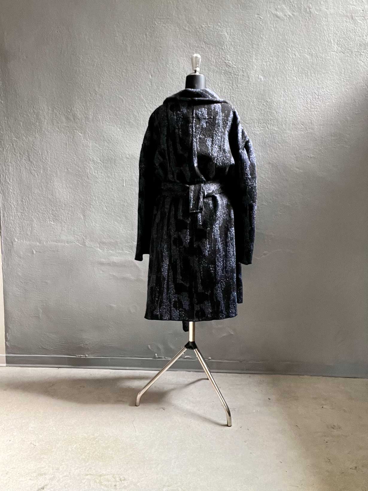 noah corto, cappotto unisex, oversize, tasche sul davanti, blu e nero